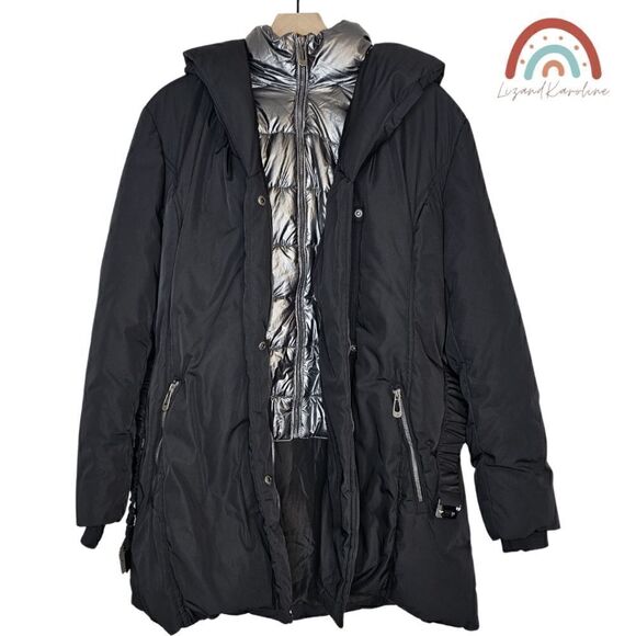 New! Noize Ariana Parka Insulated Puffer Belted Hooded Jacket NWOT - Picture 9 of 16